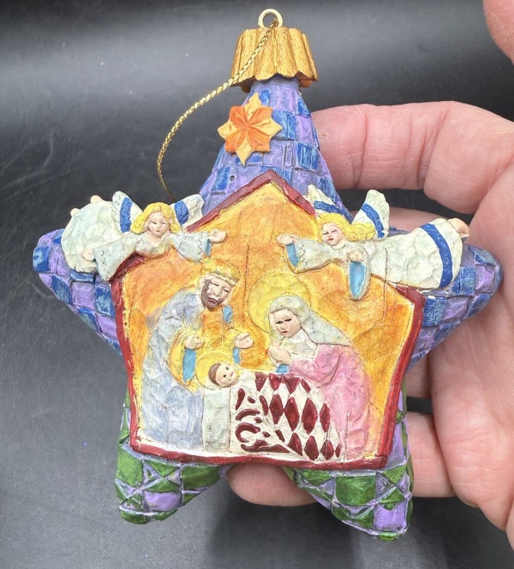 Jim Shore Heartwood Creek Nativity Star Christmas Ornament #118712 EUC -LO29